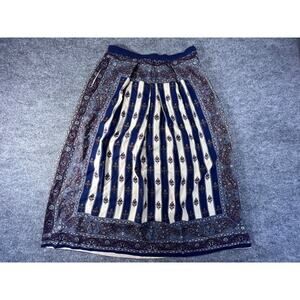 Vtg Umi Anne Crimmins Womens 8 Paisley Border Fleur-De-Lis Motifs Midi Skirt